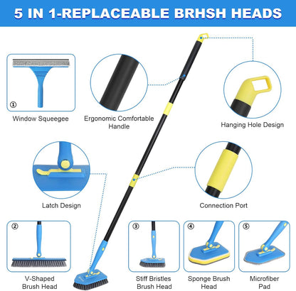 Scrub Brush Set for Bathroom Kitchen Bathtub Toilet Deep Cleaning Brush Tools All Purpose Cleaner Sponge Scrubbing Brushes with Ergonomic Handle