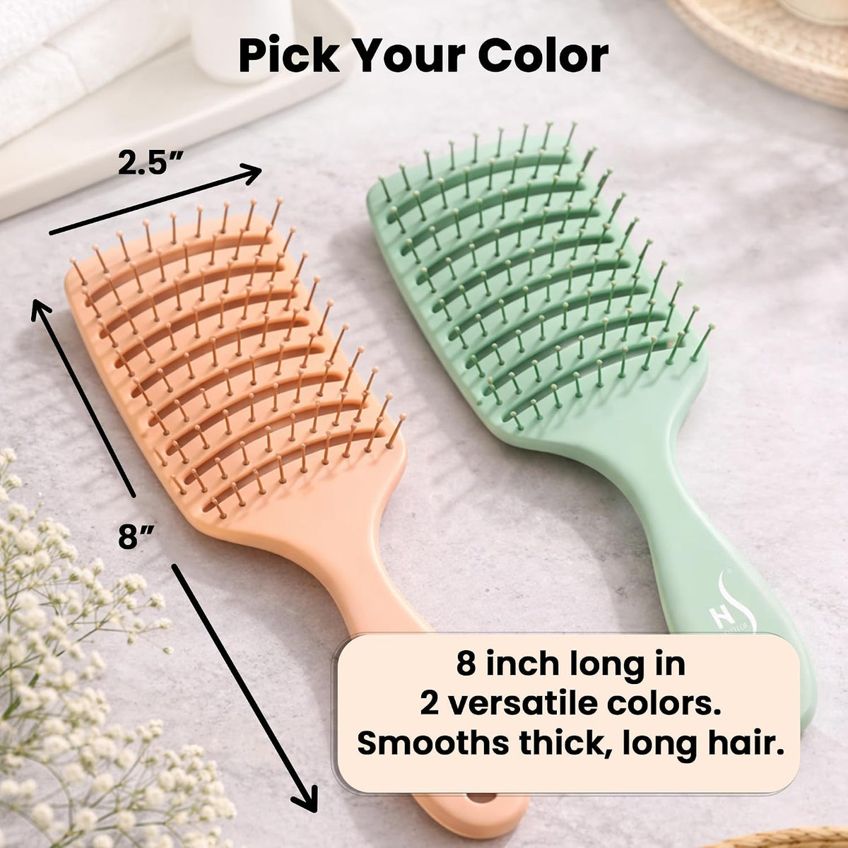 Vented Hair Brush - Soft Bristle Detangler for Faster Blow Drying