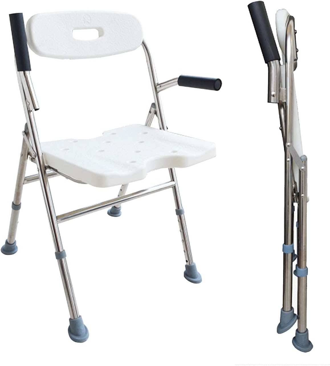 Medical Shower Bath Seat Adjustable Shower Chair Portable Bath Seat Shower Chair Seat Bench for Seniors Disabled Injured with Handle