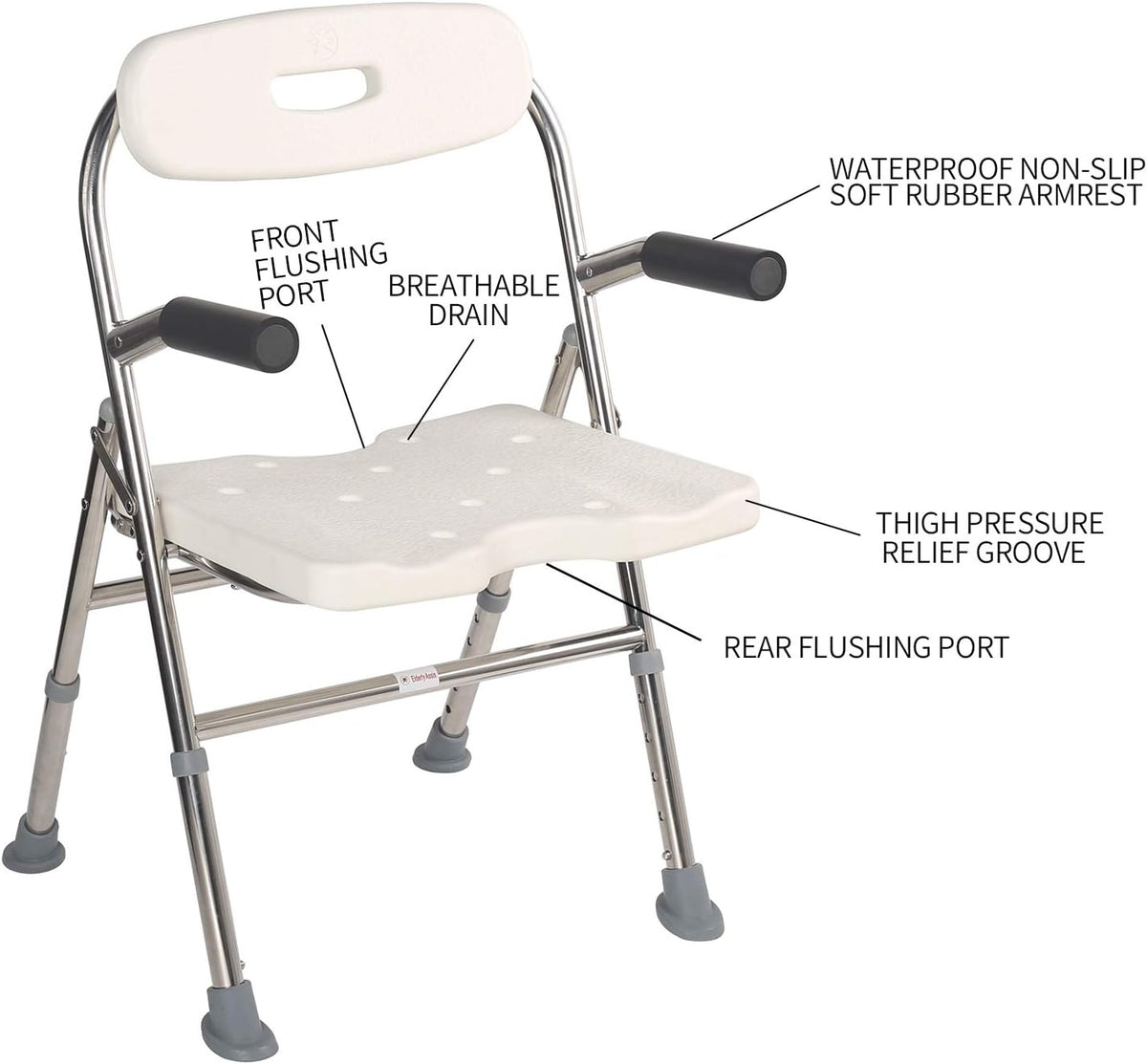 Medical Shower Bath Seat Adjustable Shower Chair Portable Bath Seat Shower Chair Seat Bench for Seniors Disabled Injured with Handle