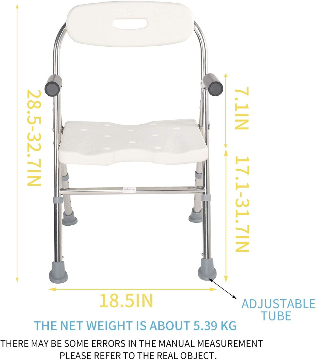 Medical Shower Bath Seat Adjustable Shower Chair Portable Bath Seat Shower Chair Seat Bench for Seniors Disabled Injured with Handle
