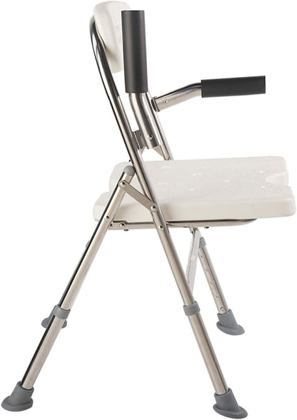 Medical Shower Bath Seat Adjustable Shower Chair Portable Bath Seat Shower Chair Seat Bench for Seniors Disabled Injured with Handle