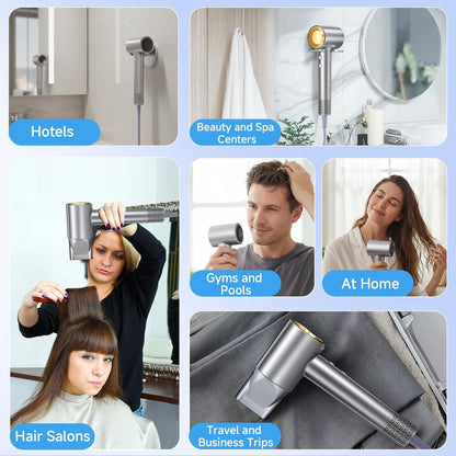 Hair Dryer 160000 RPM Ionic, 500M Negative Ions, Lightweight for Travel