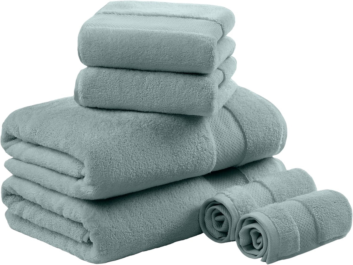 100% Turkish Cotton 600 GSM Bath Towel Set, 6 Piece, Purple