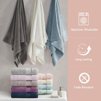 100% Turkish Cotton 600 GSM Bath Towel Set, 6 Piece, Purple