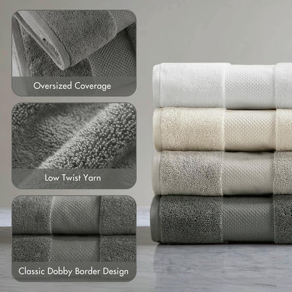100% Turkish Cotton 600 GSM Bath Towel Set, 6 Piece, Purple