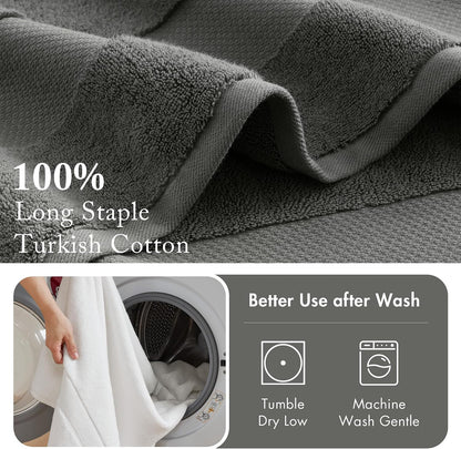 100% Turkish Cotton 600 GSM Bath Towel Set, 6 Piece, Purple