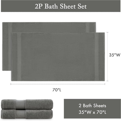100% Turkish Cotton 600 GSM Bath Towel Set, 6 Piece, Purple