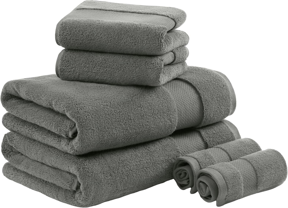 100% Turkish Cotton 600 GSM Bath Towel Set, 6 Piece, Purple