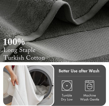 100% Turkish Cotton 600 GSM Bath Towel Set, 6 Piece, Purple