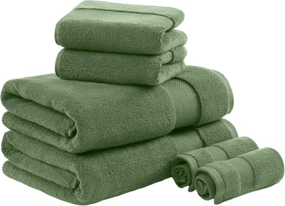 100% Turkish Cotton 600 GSM Bath Towel Set, 6 Piece, Purple