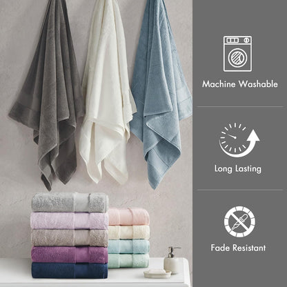 100% Turkish Cotton 600 GSM Bath Towel Set, 6 Piece, Purple