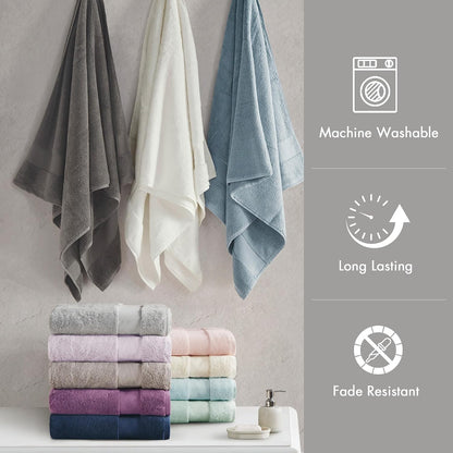 100% Turkish Cotton 600 GSM Bath Towel Set, 6 Piece, Purple