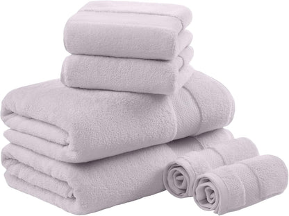 100% Turkish Cotton 600 GSM Bath Towel Set, 6 Piece, Purple