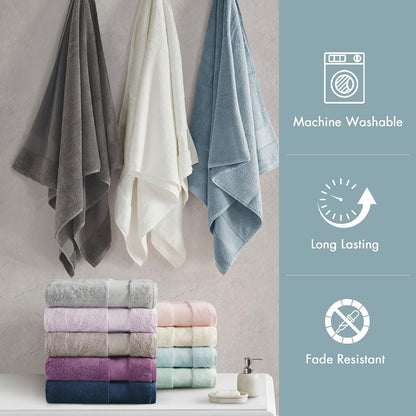 100% Turkish Cotton 600 GSM Bath Towel Set, 6 Piece, Purple