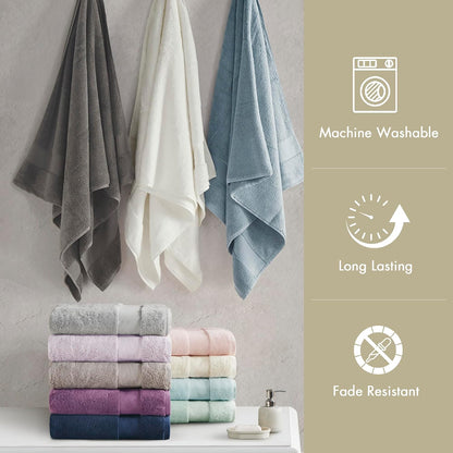100% Turkish Cotton 600 GSM Bath Towel Set, 6 Piece, Purple