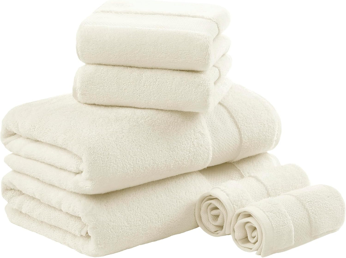 100% Turkish Cotton 600 GSM Bath Towel Set, 6 Piece, Purple