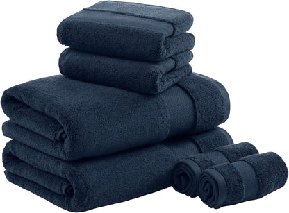 100% Turkish Cotton 600 GSM Bath Towel Set, 6 Piece, Purple