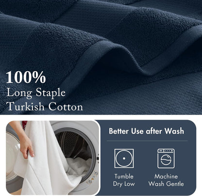100% Turkish Cotton 600 GSM Bath Towel Set, 6 Piece, Purple