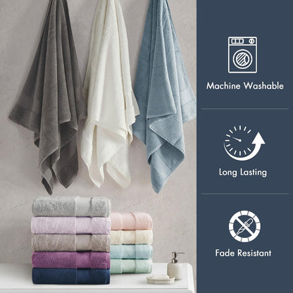 100% Turkish Cotton 600 GSM Bath Towel Set, 6 Piece, Purple