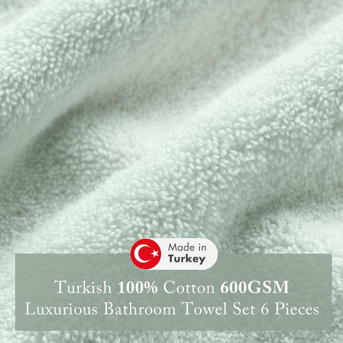 100% Turkish Cotton 600 GSM Bath Towel Set, 6 Piece, Purple