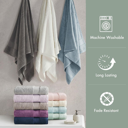 100% Turkish Cotton 600 GSM Bath Towel Set, 6 Piece, Purple