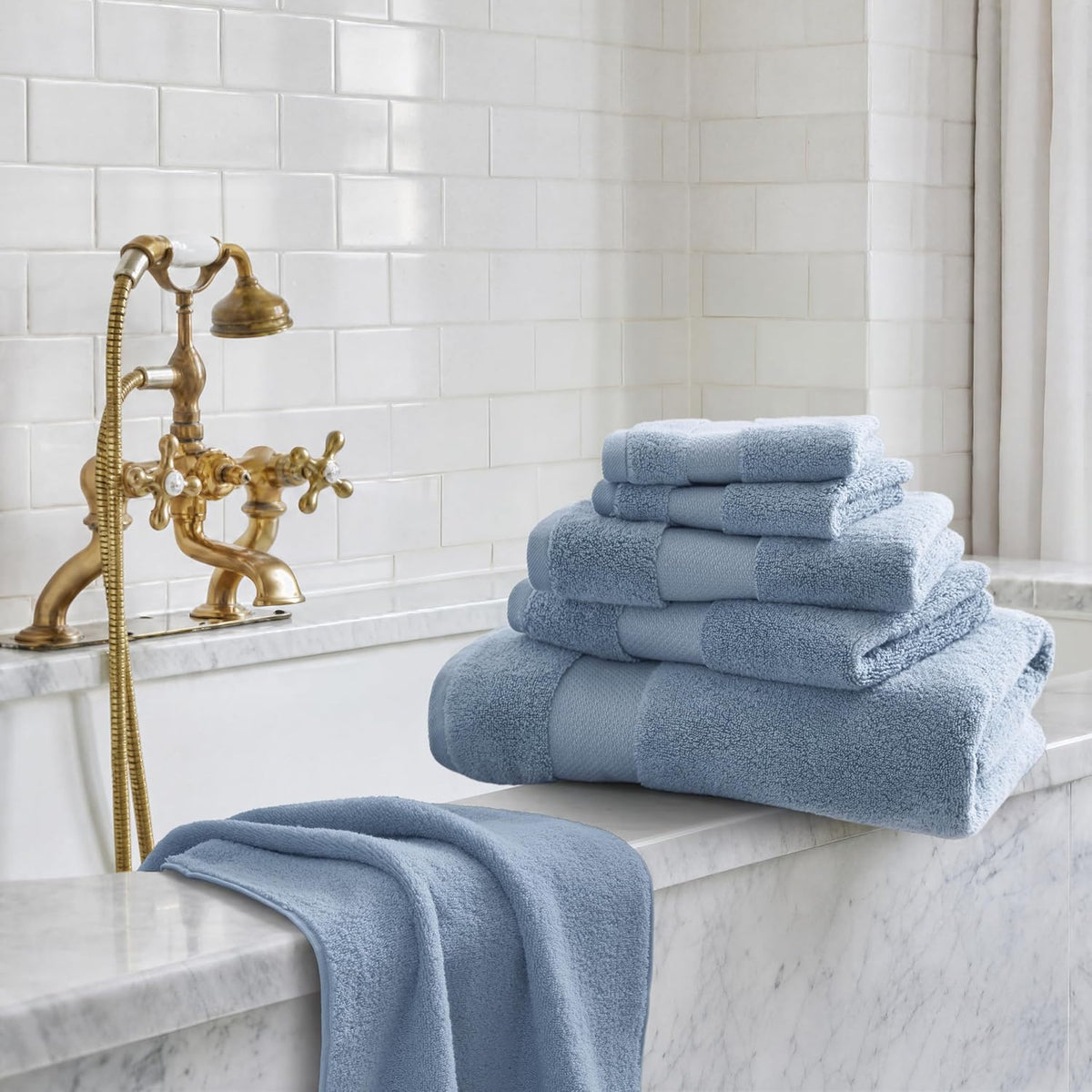 100% Turkish Cotton 600 GSM Bath Towel Set, 6 Piece, Purple