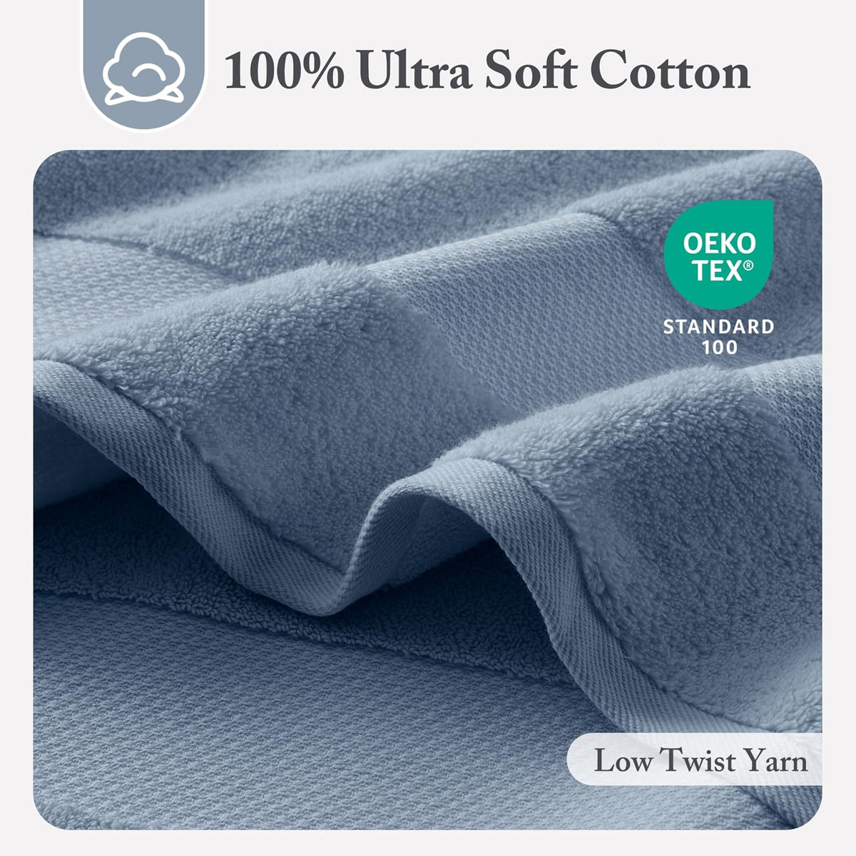 100% Turkish Cotton 600 GSM Bath Towel Set, 6 Piece, Purple