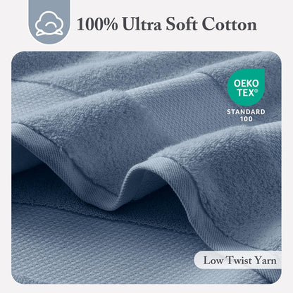 100% Turkish Cotton 600 GSM Bath Towel Set, 6 Piece, Purple
