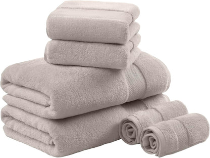 100% Turkish Cotton 600 GSM Bath Towel Set, 6 Piece, Purple