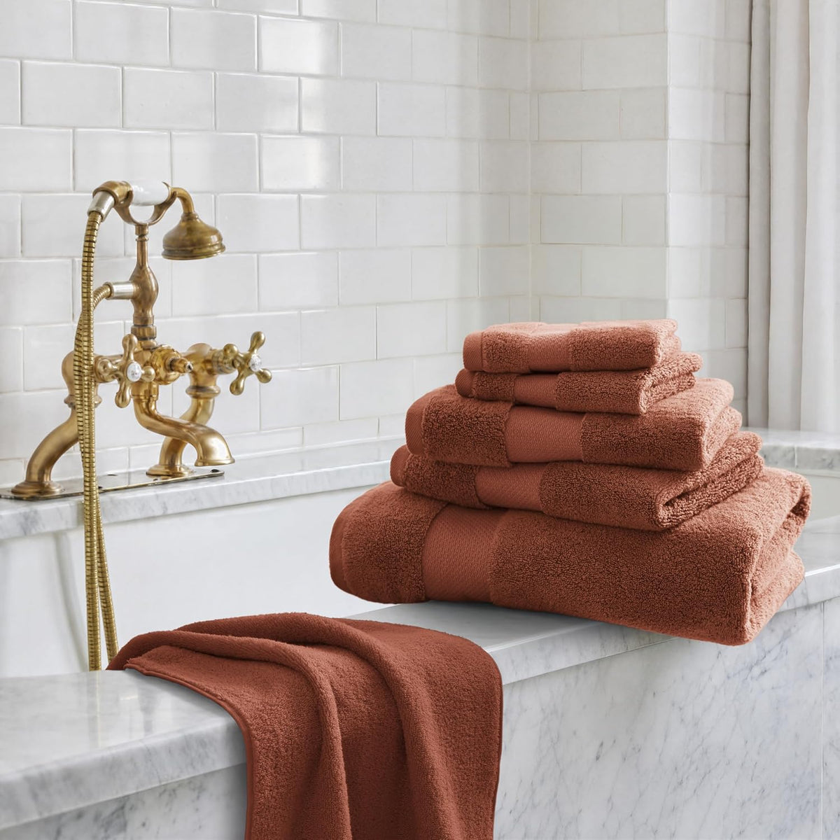 100% Turkish Cotton 600 GSM Bath Towel Set, 6 Piece, Purple