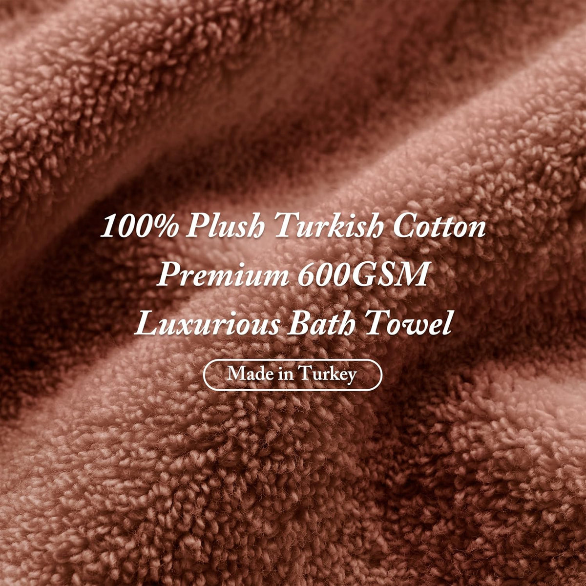 100% Turkish Cotton 600 GSM Bath Towel Set, 6 Piece, Purple
