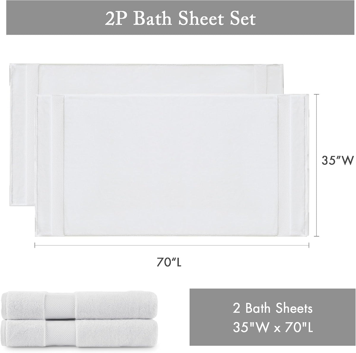 100% Turkish Cotton 600 GSM Bath Towel Set, 6 Piece, Purple