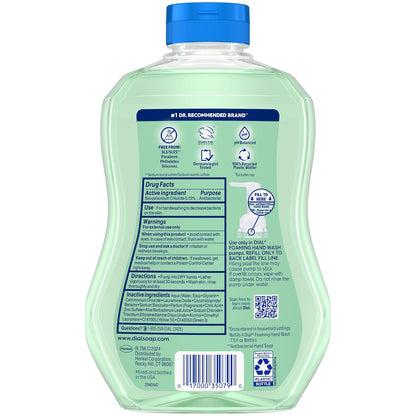 Dial Antibacterial Defense Foaming Hand Soap + Aloe, Spring Water Scent, 30 Fl Oz Hand Soap Refill (4 Pack), Dermatologist-Tested, Gentle on Skin