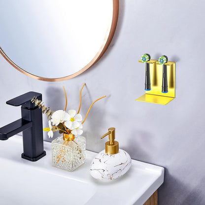 Electric Toothbrush Head Holder, Tooth Brushing Holder, Wall Mounted Toothbrush Holders Shower Bathroom, Self Adhesive or Desktop Tooth Brush Holder Organiser (White, Small)