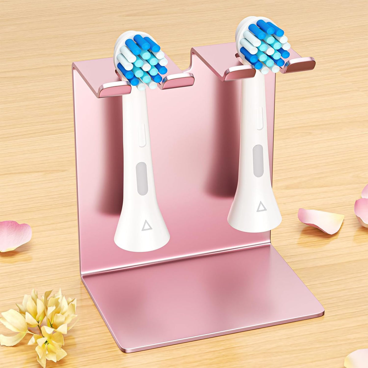 Electric Toothbrush Head Holder, Tooth Brushing Holder, Wall Mounted Toothbrush Holders Shower Bathroom, Self Adhesive or Desktop Tooth Brush Holder Organiser (White, Small)