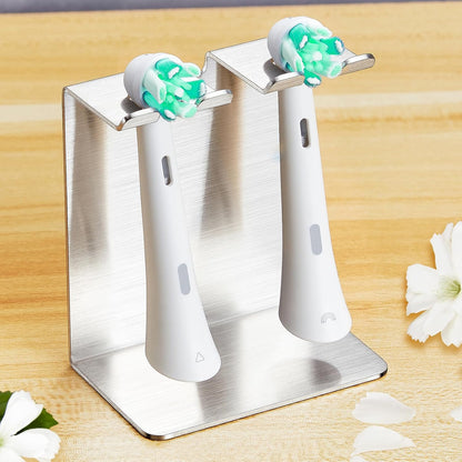 Electric Toothbrush Head Holder, Tooth Brushing Holder, Wall Mounted Toothbrush Holders Shower Bathroom, Self Adhesive or Desktop Tooth Brush Holder Organiser (White, Small)