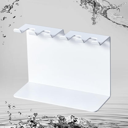 Electric Toothbrush Head Holder, Tooth Brushing Holder, Wall Mounted Toothbrush Holders Shower Bathroom, Self Adhesive or Desktop Tooth Brush Holder Organiser (White, Small)