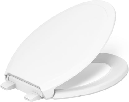 4734-RL-0 Rutledge ReadyLatch Soft Close Elongated Toilet Seat, Quiet-Close Lid Grip-Tight Bumpers, Installation Hardware, Home Essentials, White
