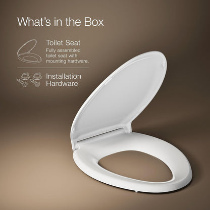 4734-RL-0 Rutledge ReadyLatch Soft Close Elongated Toilet Seat, Quiet-Close Lid Grip-Tight Bumpers, Installation Hardware, Home Essentials, White