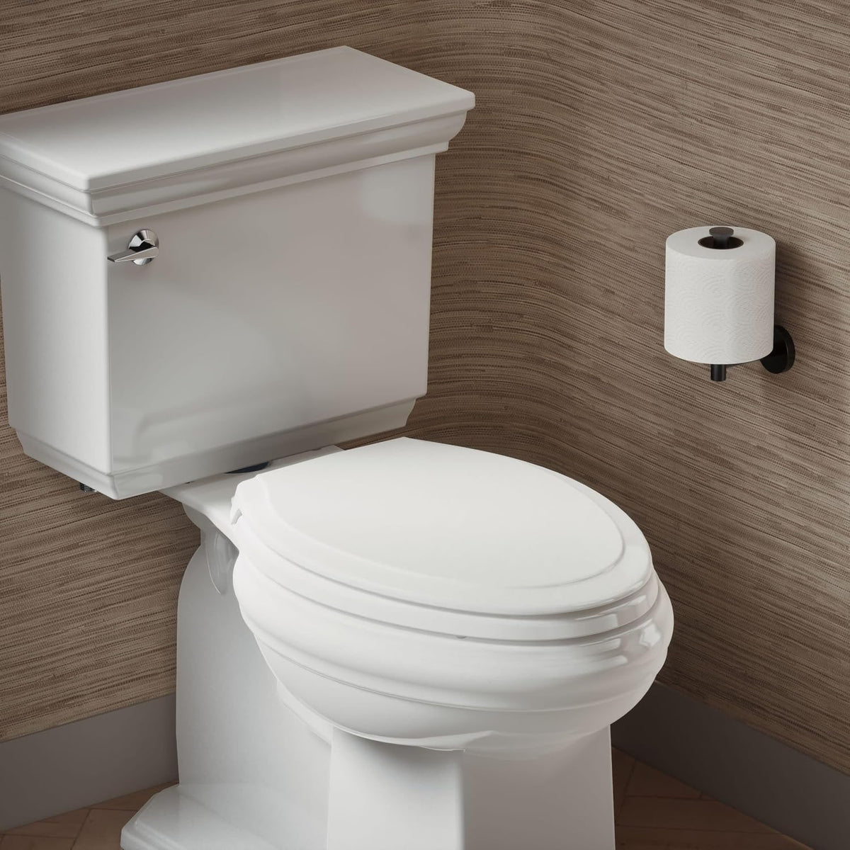 4734-RL-0 Rutledge ReadyLatch Soft Close Elongated Toilet Seat, Quiet-Close Lid Grip-Tight Bumpers, Installation Hardware, Home Essentials, White