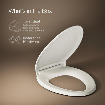 4734-RL-0 Rutledge ReadyLatch Soft Close Elongated Toilet Seat, Quiet-Close Lid Grip-Tight Bumpers, Installation Hardware, Home Essentials, White