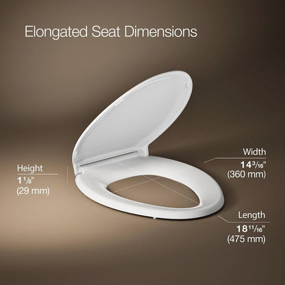4734-RL-0 Rutledge ReadyLatch Soft Close Elongated Toilet Seat, Quiet-Close Lid Grip-Tight Bumpers, Installation Hardware, Home Essentials, White