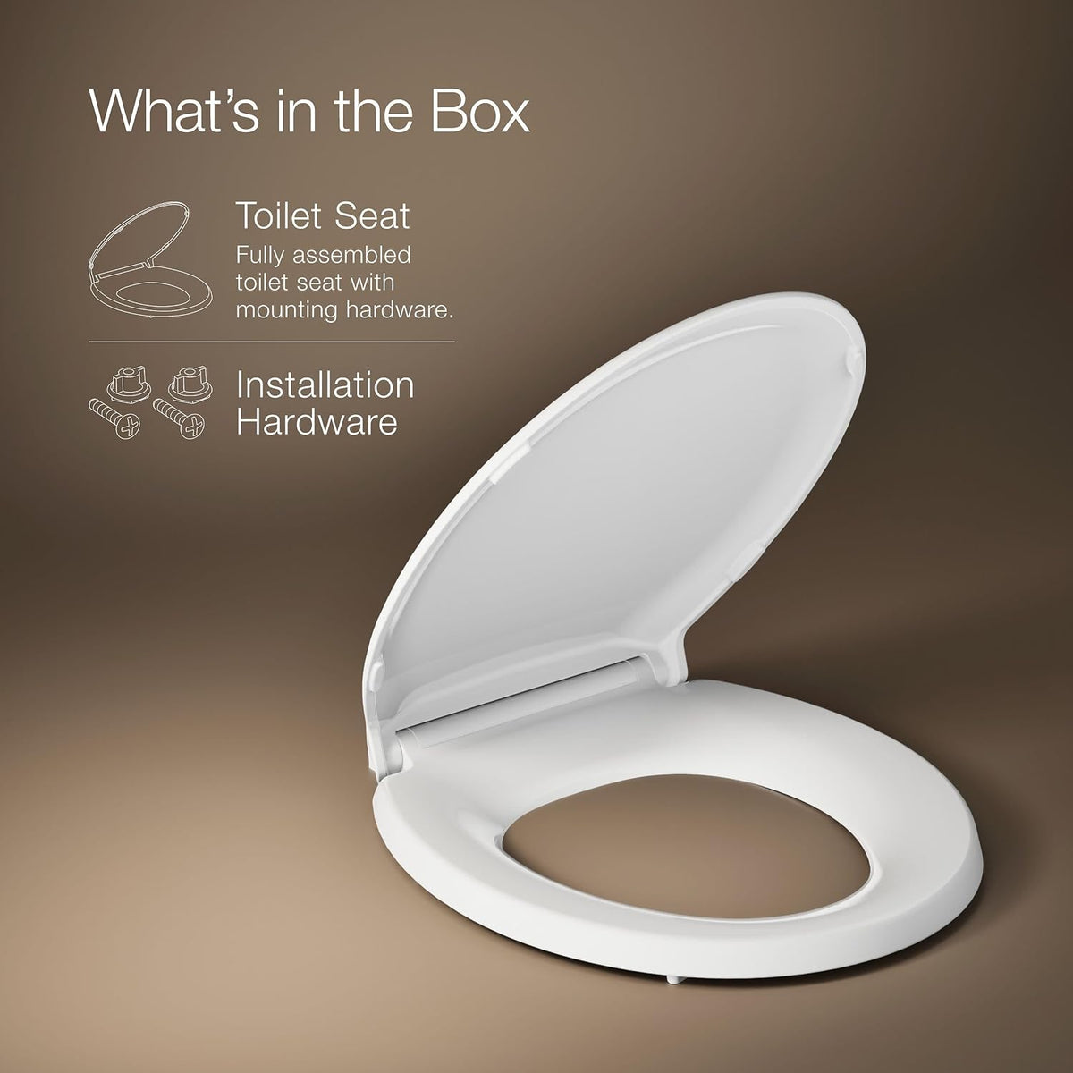 4734-RL-0 Rutledge ReadyLatch Soft Close Elongated Toilet Seat, Quiet-Close Lid Grip-Tight Bumpers, Installation Hardware, Home Essentials, White