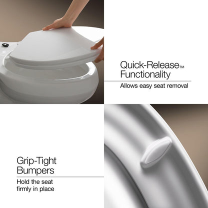4734-RL-0 Rutledge ReadyLatch Soft Close Elongated Toilet Seat, Quiet-Close Lid Grip-Tight Bumpers, Installation Hardware, Home Essentials, White