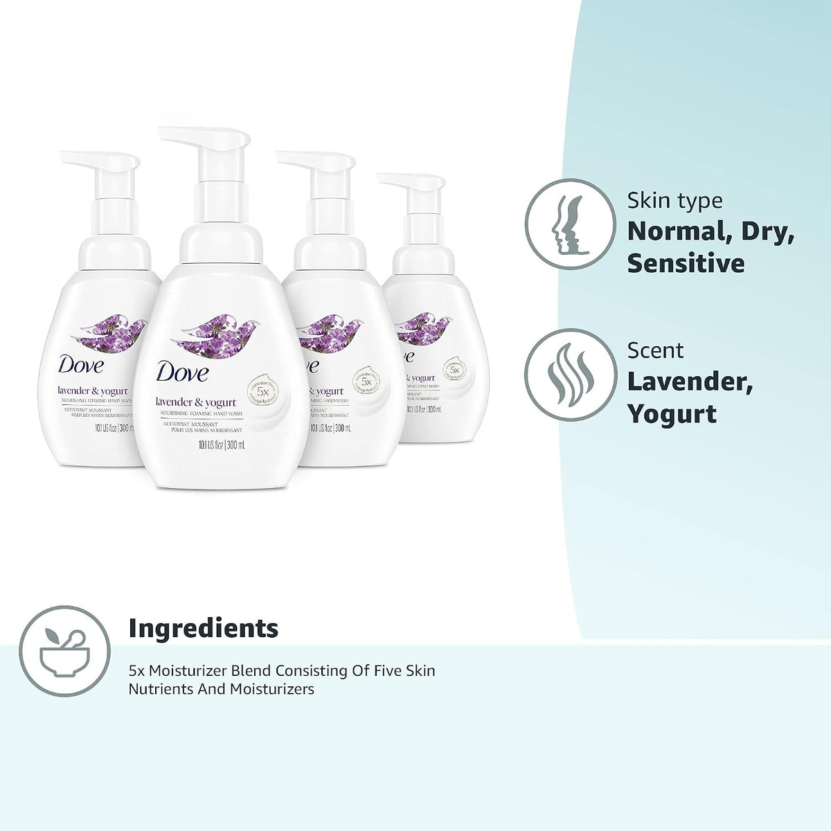 Foaming Hand Wash Aloe & Eucalyptus Protects Skin 4 Count 10.1 oz