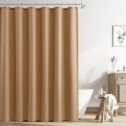Linen Shower Curtain 72 Inch Long for Bathroom Beige 1 Panel - Colors B