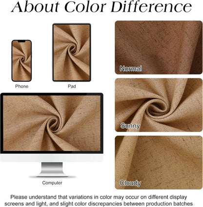 Linen Shower Curtain 72 Inch Long for Bathroom Beige 1 Panel - Colors B