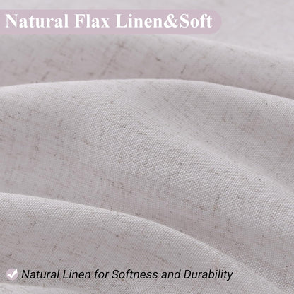 Linen Shower Curtain 72 Inch Long for Bathroom Beige 1 Panel - Colors B