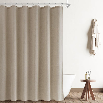 Linen Shower Curtain 72 Inch Long for Bathroom Beige 1 Panel - Colors B